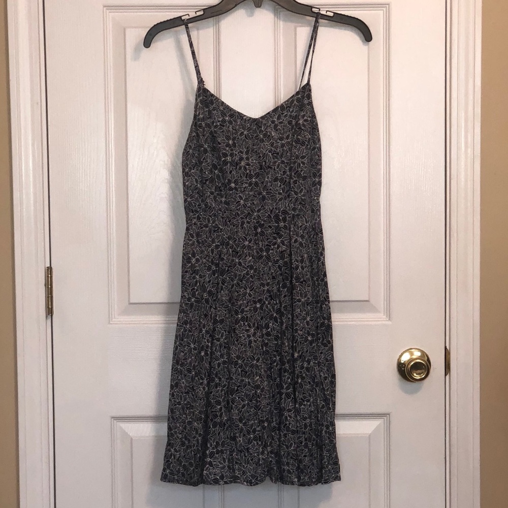 Navy and White Floral Dress!